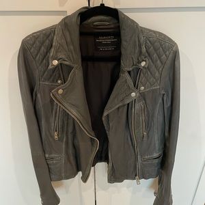 ALL SAINTS Cargo Leather Biker Jacket Womens US 8